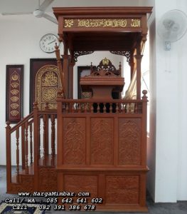 Mimbar Masjid Minimalis Tingkat Ukiran