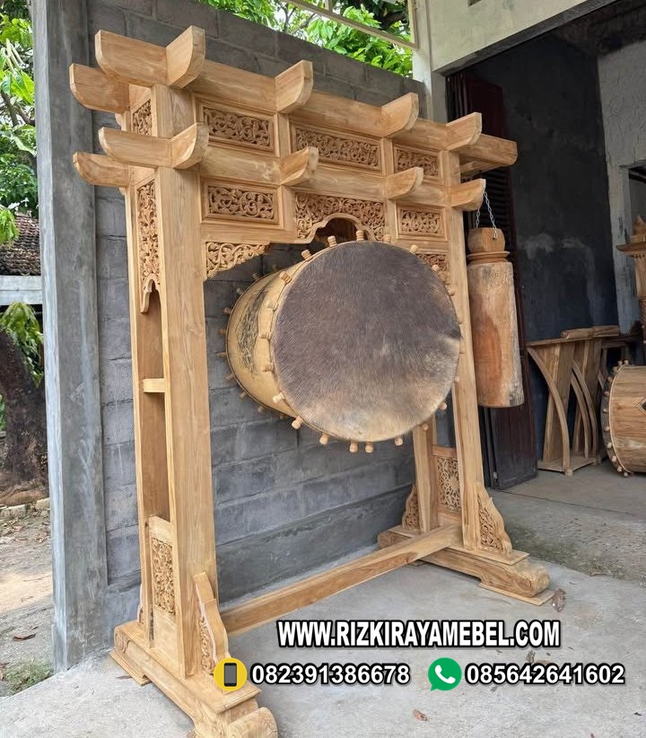 Bedug Masjid 4 Pilar Minimalis Ukiran