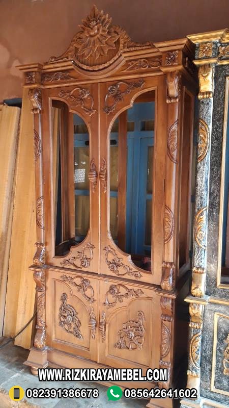Bufet Pajangan Hias Ukir Kayu Jati