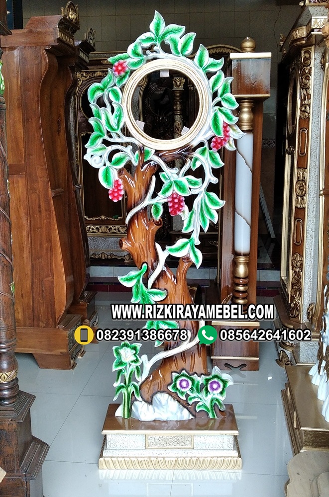 Jam Hias Ukir Warna Marmer 3 Dimensi