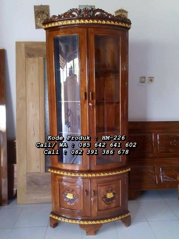 Lemari Hias Sudut Ukiran Jepara