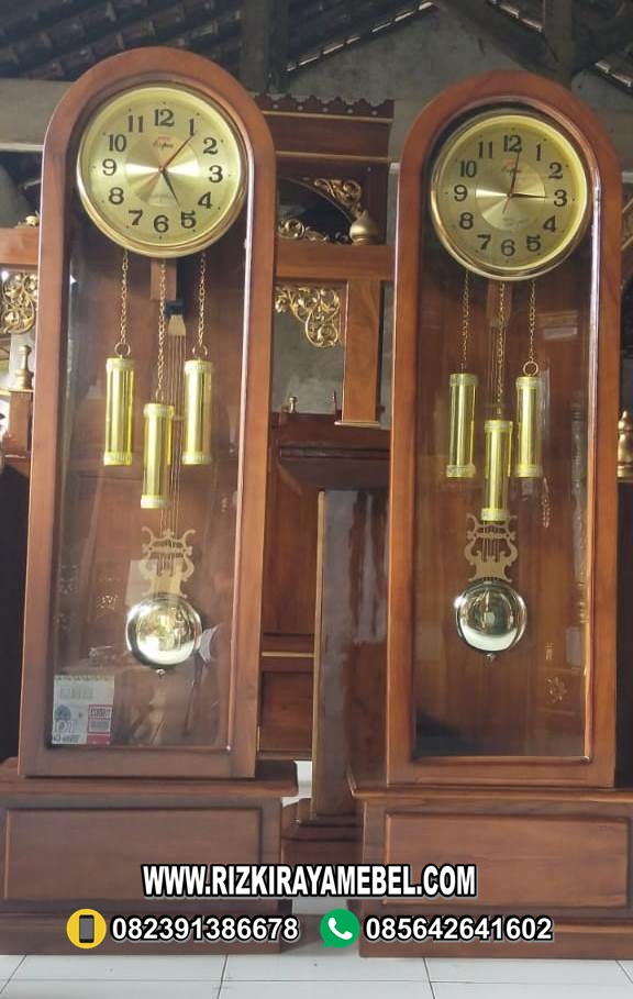 Lemari Jam Hias Minimalis Kayu Jati