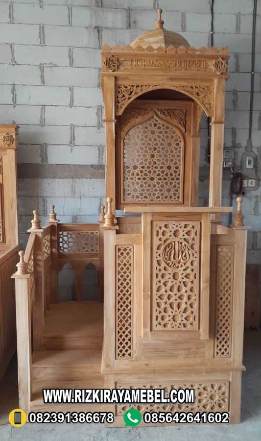 Mimbar Masjid Jepara Minimalis Tangga Samping
