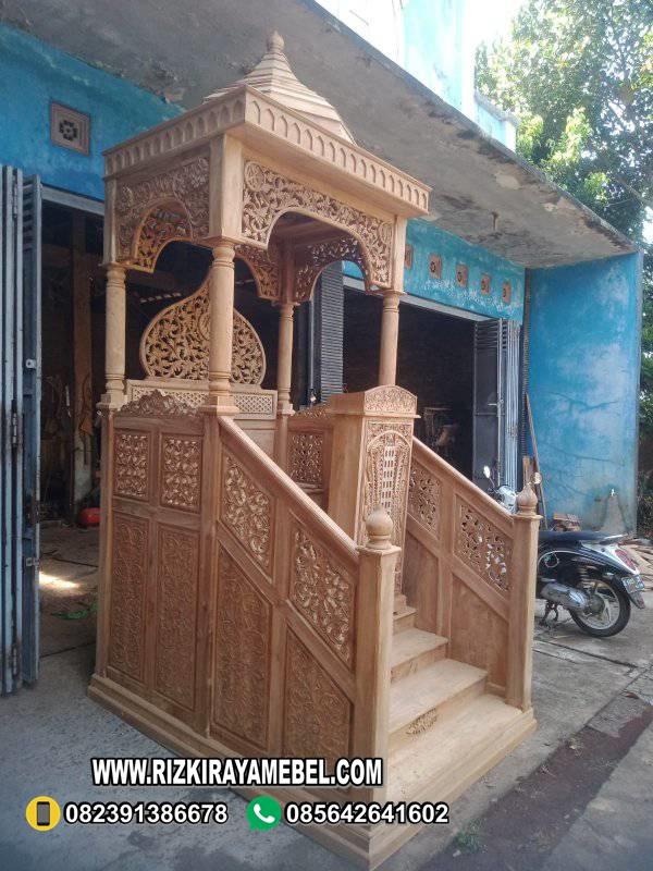Mimbar Masjid Kayu Jati Ukir Jepara
