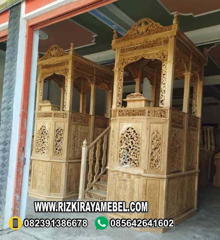 Mimbar Masjid Kayu Jati Ukuran Besar