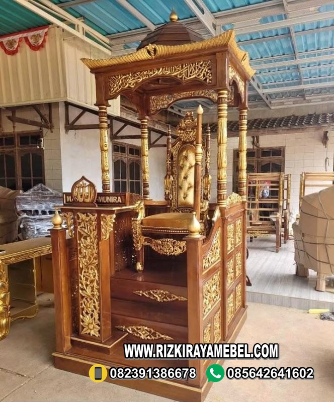 Mimbar Masjid Ukir Jati Jepara Kubah