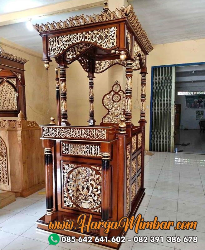Mimbar Masjid Ukiran Jepara Kayu Jati