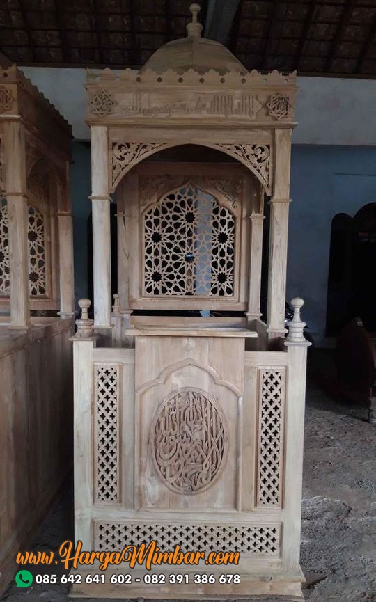 Model Mimbar Minimalis Masjid Kayu Jati