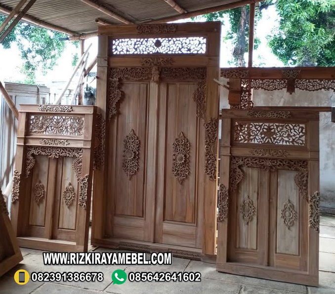 Pintu Gebyok Ukir Minimalis Plus Jendela