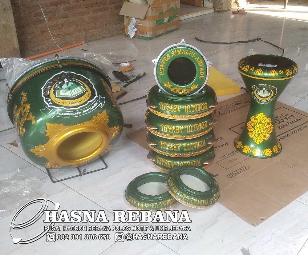 Rebana Hadroh Custom Ukir Logo