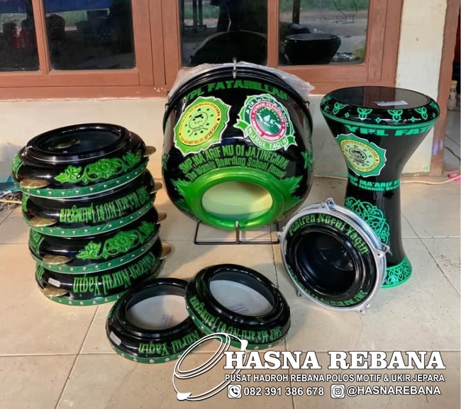 Rebana Hadroh Ukiran Warna Hitam